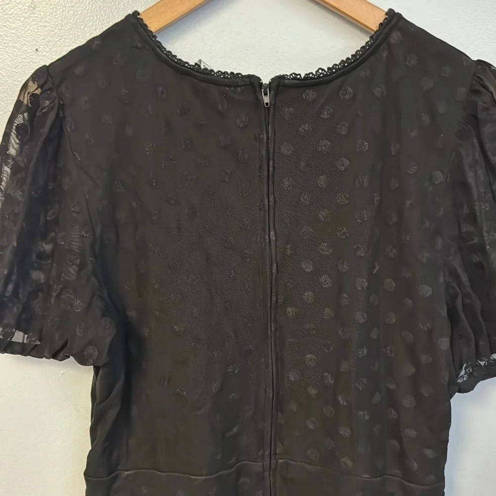 0924-13 Black Swiss Dot Dress